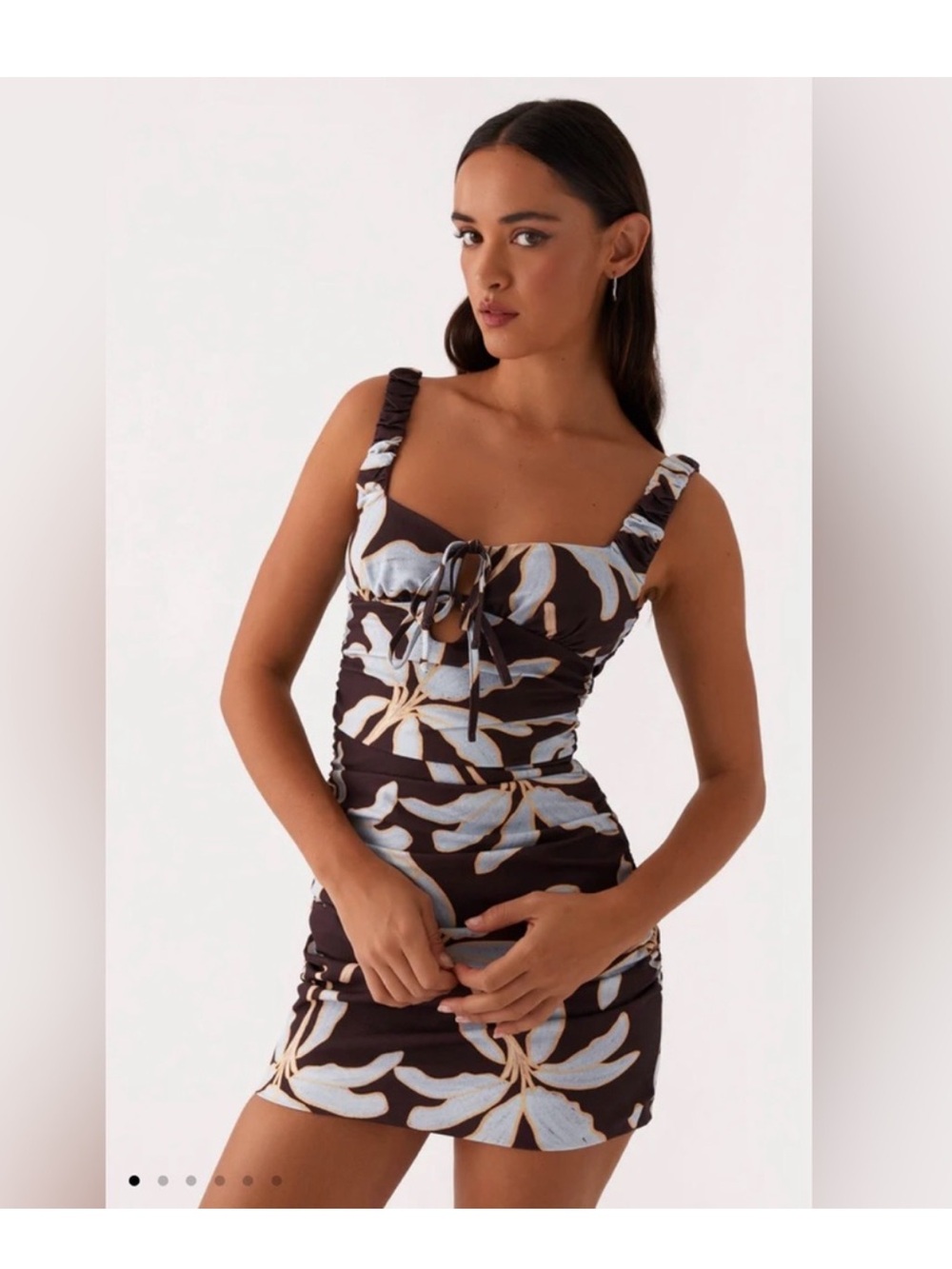 Peppermayo Sweet Melody Ruched Mini Dress